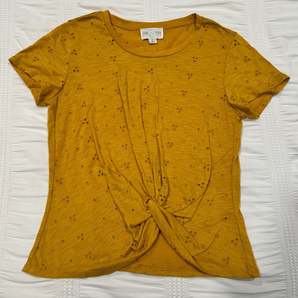 Dry Goods Knot Front Tee Size S